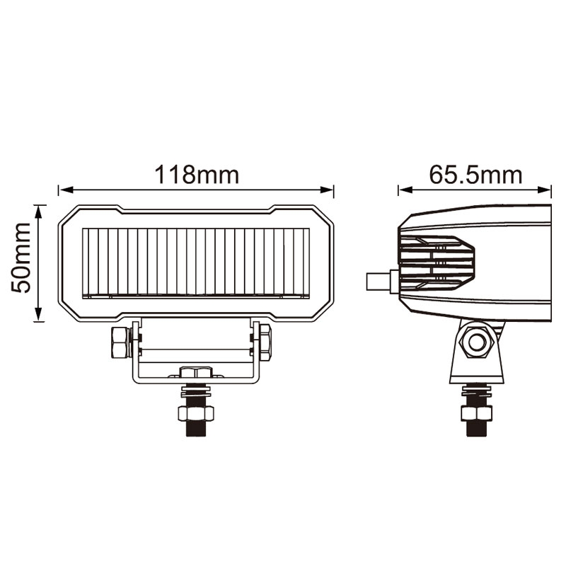 Luz LED SHARK 4,6" 20W negra