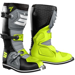 Botas de moto Shot Race 2 negro-gris-amarillo fluo