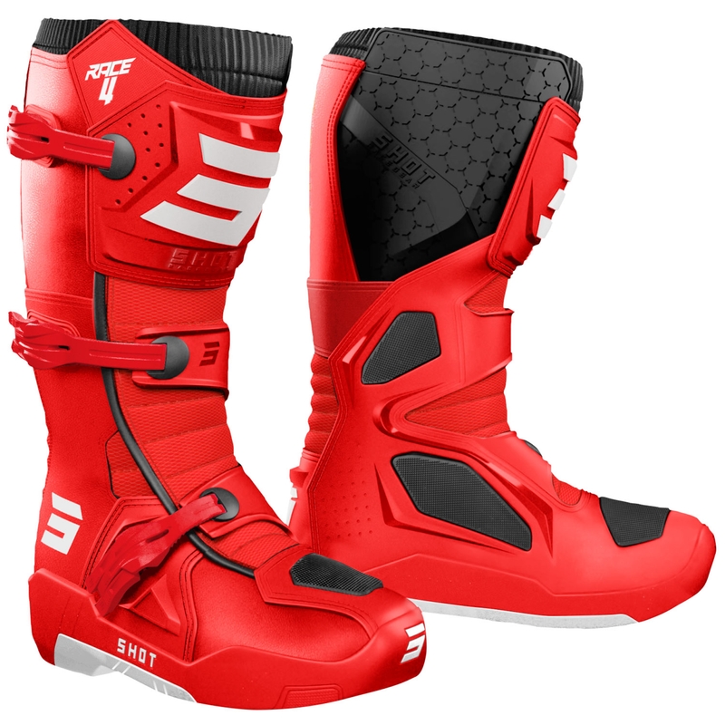 Botas de moto Shot Race 4 rojo-negro