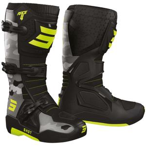 Botas de moto Shot Race 4 amarillo camuflaje-fluo