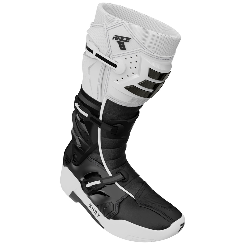 Botas de motocross Shot Race 8 blancas y negras