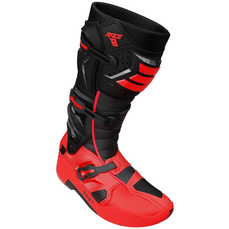 Botas de moto Shot Race 8 negro-rojo