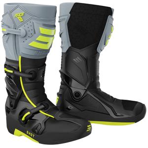 Botas de moto Shot Race 8 negro-gris-amarillo fluo