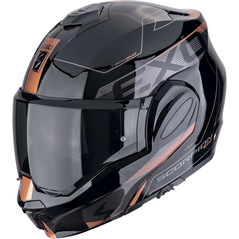 Casco de moto plegable Scorpion EXO-TECH EVO TRAVELLER negro-cobre
