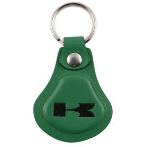 Llavero de cuero Kawasaki verde oscuro