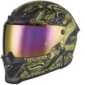 Casco integral de moto NOX Exlusiv Goliath Mythology negro mate-dorado