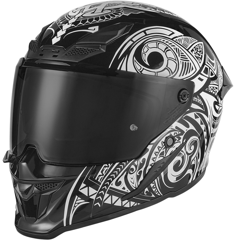 Casco integral de moto NOX Exlusiv Goliath Maori negro-blanco