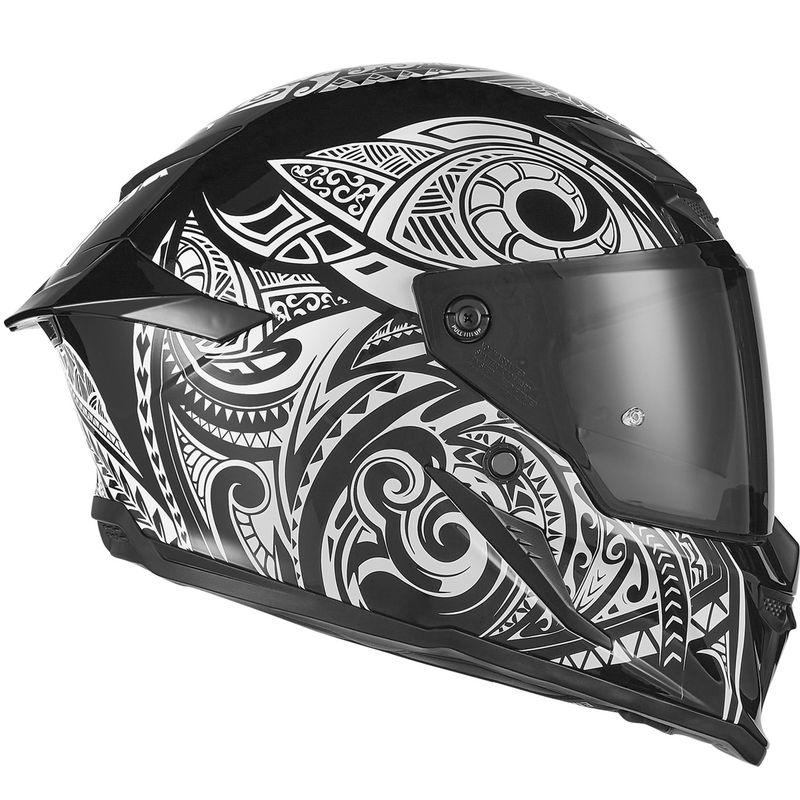 Casco integral de moto NOX Exlusiv Goliath Maori negro-blanco