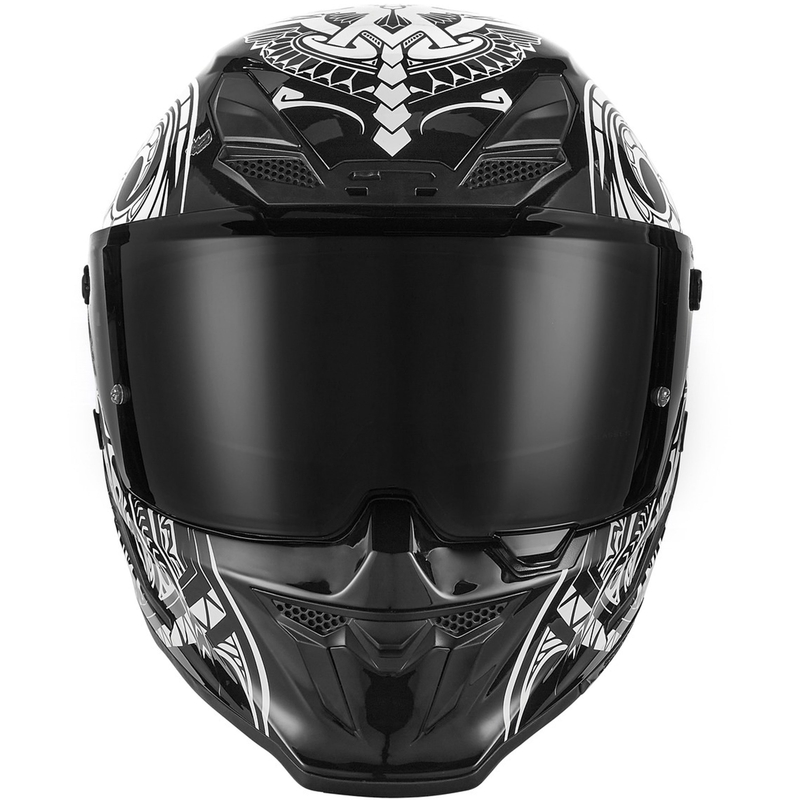 Casco integral de moto NOX Exlusiv Goliath Maori negro-blanco