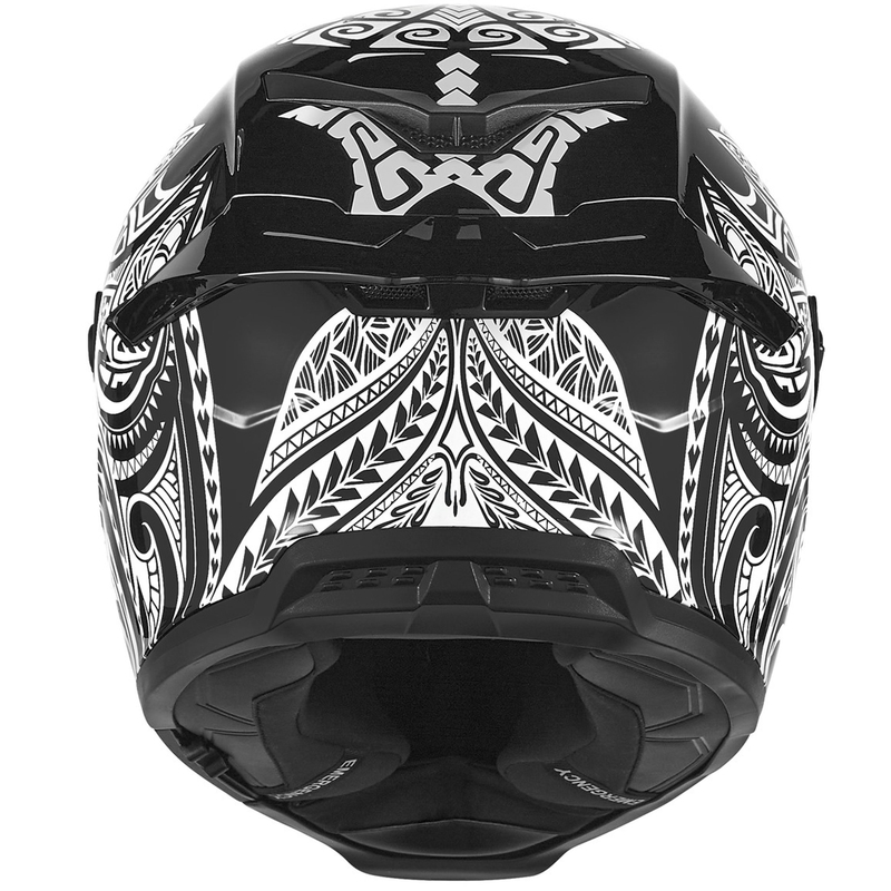Casco integral de moto NOX Exlusiv Goliath Maori negro-blanco