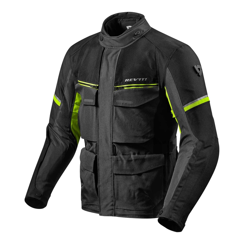Chaqueta de moto Revit Outback 3 negro-amarillo fluo liquidación