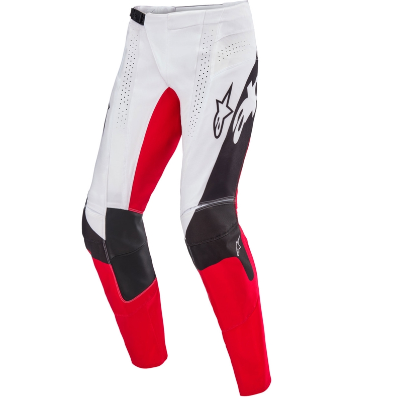 Pantalones de motocross Alpinestars Techstar edición limitada en negro intenso, blanco, rojo fluorescente y naranja.