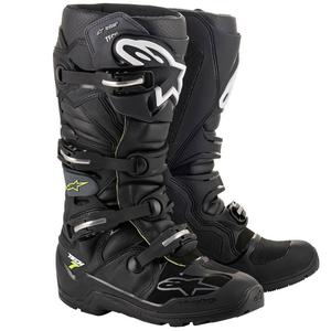 Botas de moto Alpinestars Tech 7 Enduro Drystar en negro, gris y amarillo fluorescente