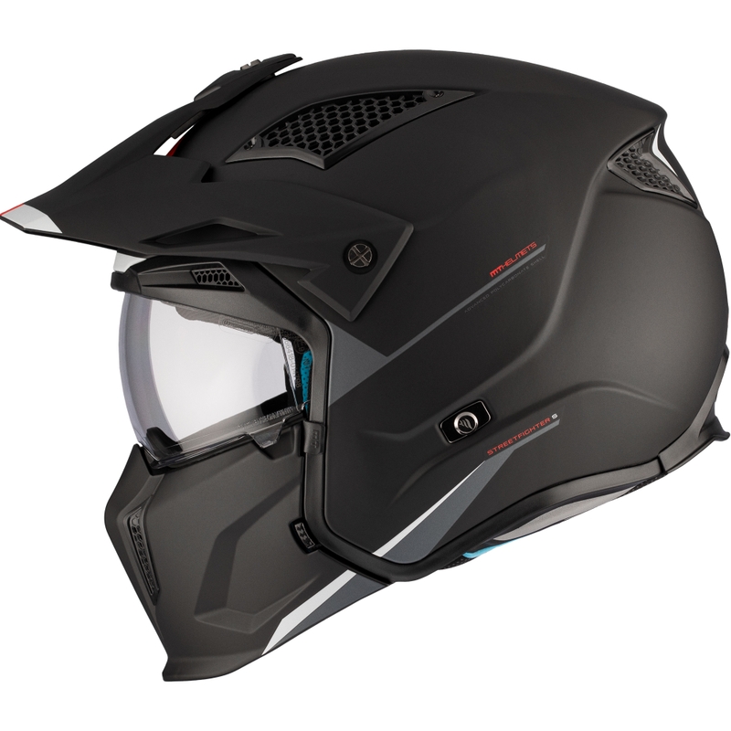 Casco abierto con máscara MT Streetfighter SV S Solid A1 negro mate