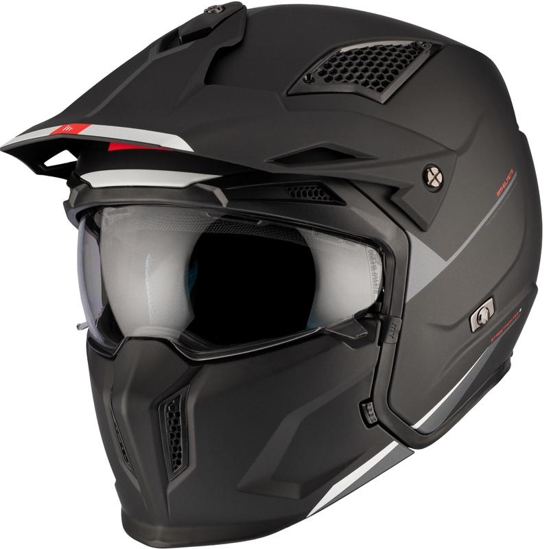 Casco abierto con máscara MT Streetfighter SV S Solid A1 negro mate