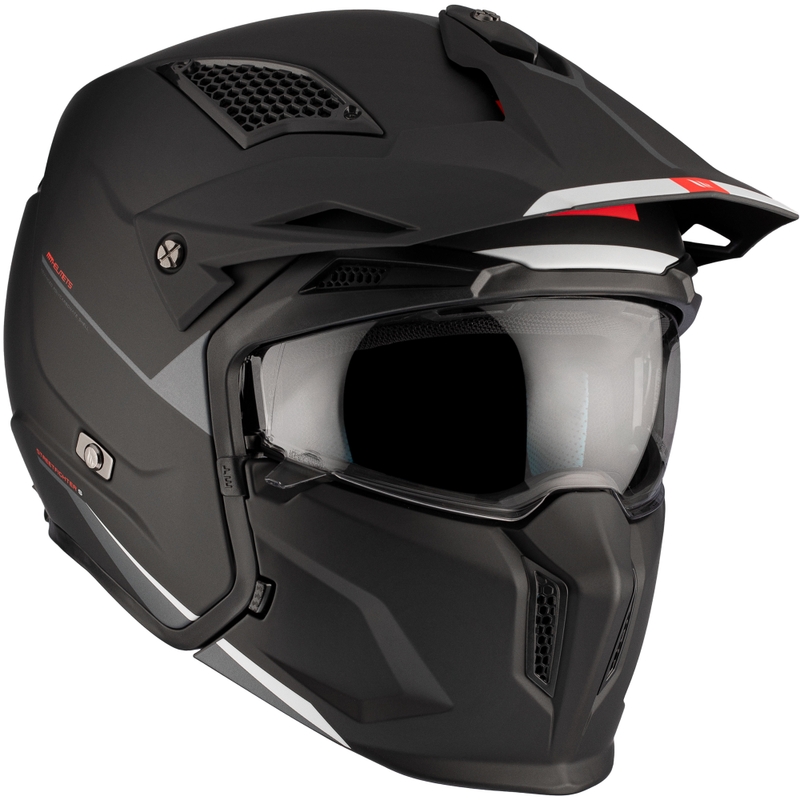 Casco abierto con máscara MT Streetfighter SV S Solid A1 negro mate