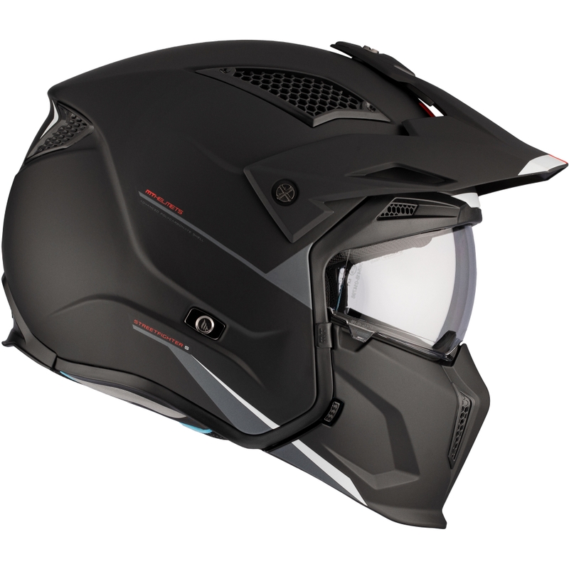 Casco abierto con máscara MT Streetfighter SV S Solid A1 negro mate