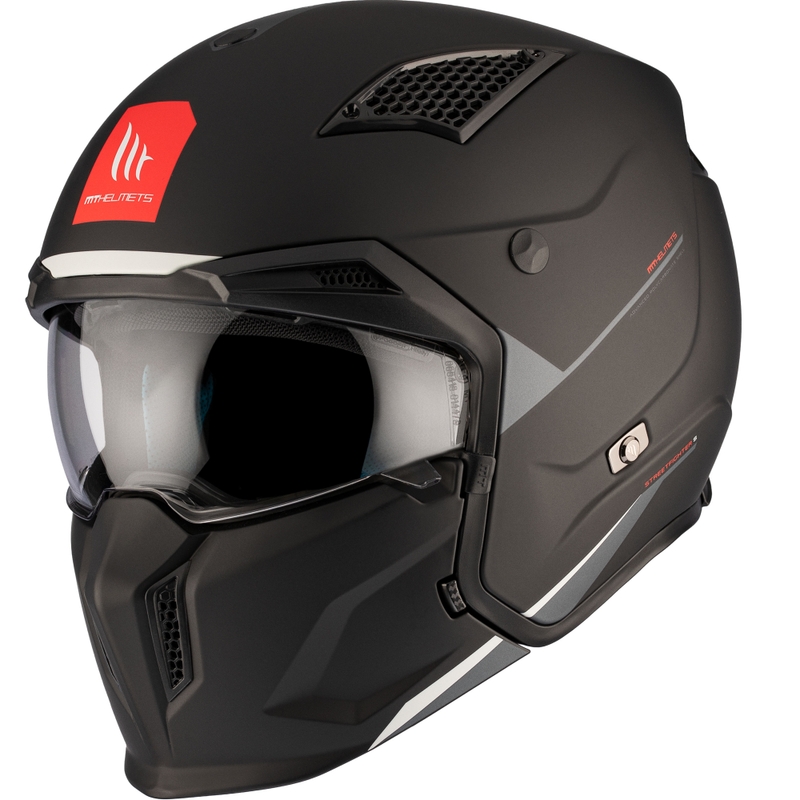 Casco abierto con máscara MT Streetfighter SV S Solid A1 negro mate