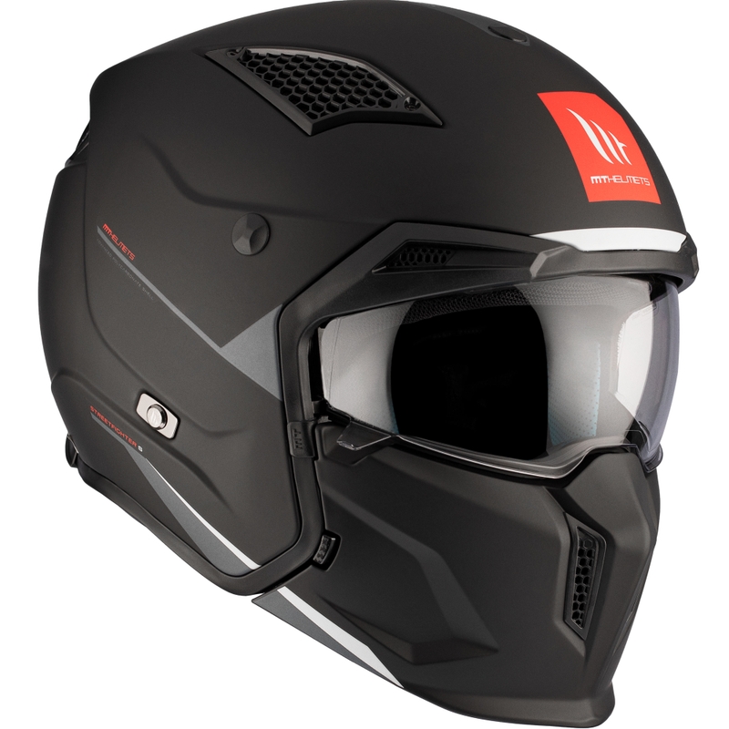 Casco abierto con máscara MT Streetfighter SV S Solid A1 negro mate