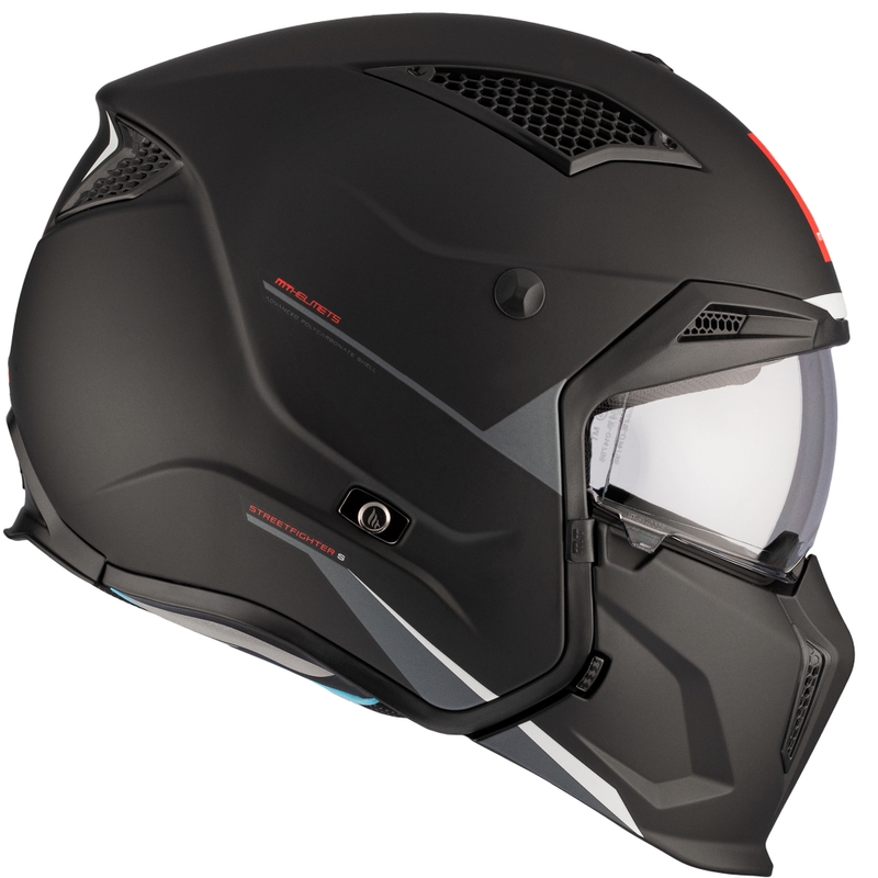 Casco abierto con máscara MT Streetfighter SV S Solid A1 negro mate