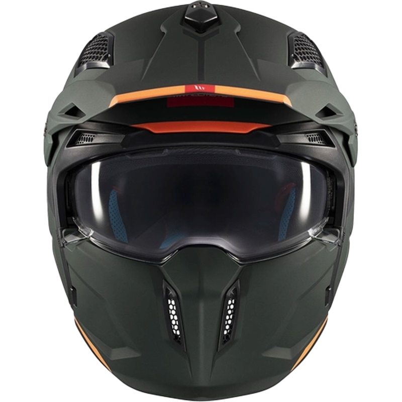 Casco abierto con máscara MT Streetfighter SV S Solid A6 verde mate