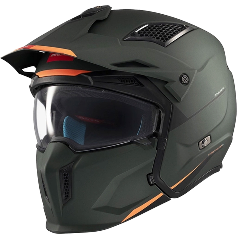 Casco abierto con máscara MT Streetfighter SV S Solid A6 verde mate