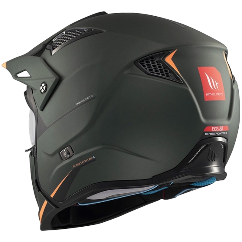Casco abierto con máscara MT Streetfighter SV S Solid A6 verde mate