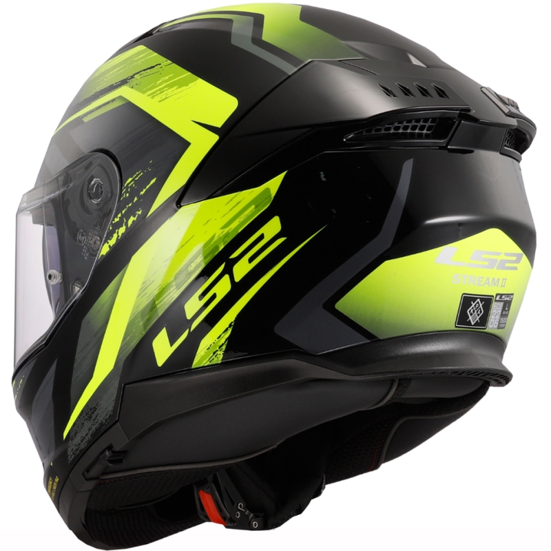 Casco integral de moto LS2 FF808 Stream II Fury negro-amarillo fluo
