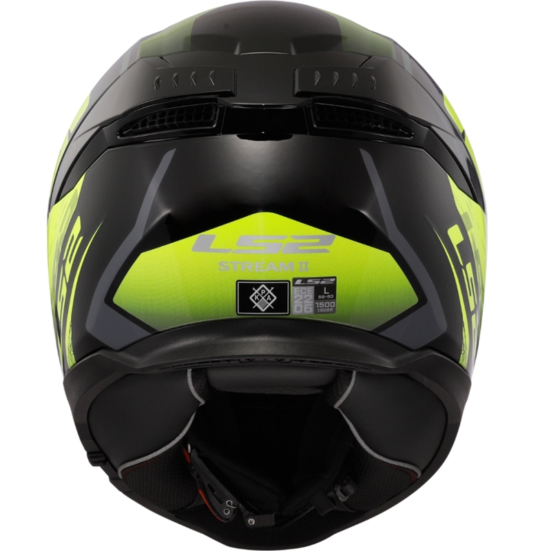 Casco integral de moto LS2 FF808 Stream II Fury negro-amarillo fluo