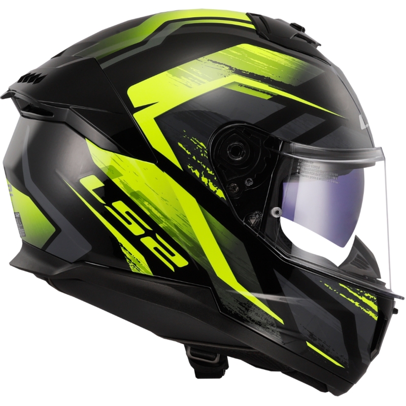 Casco integral de moto LS2 FF808 Stream II Fury negro-amarillo fluo