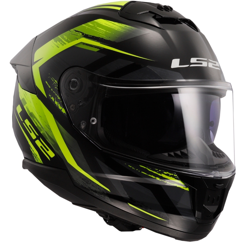 Casco integral de moto LS2 FF808 Stream II Fury negro-amarillo fluo