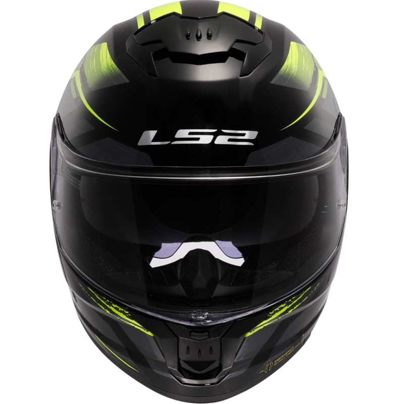 Casco integral de moto LS2 FF808 Stream II Fury negro-amarillo fluo