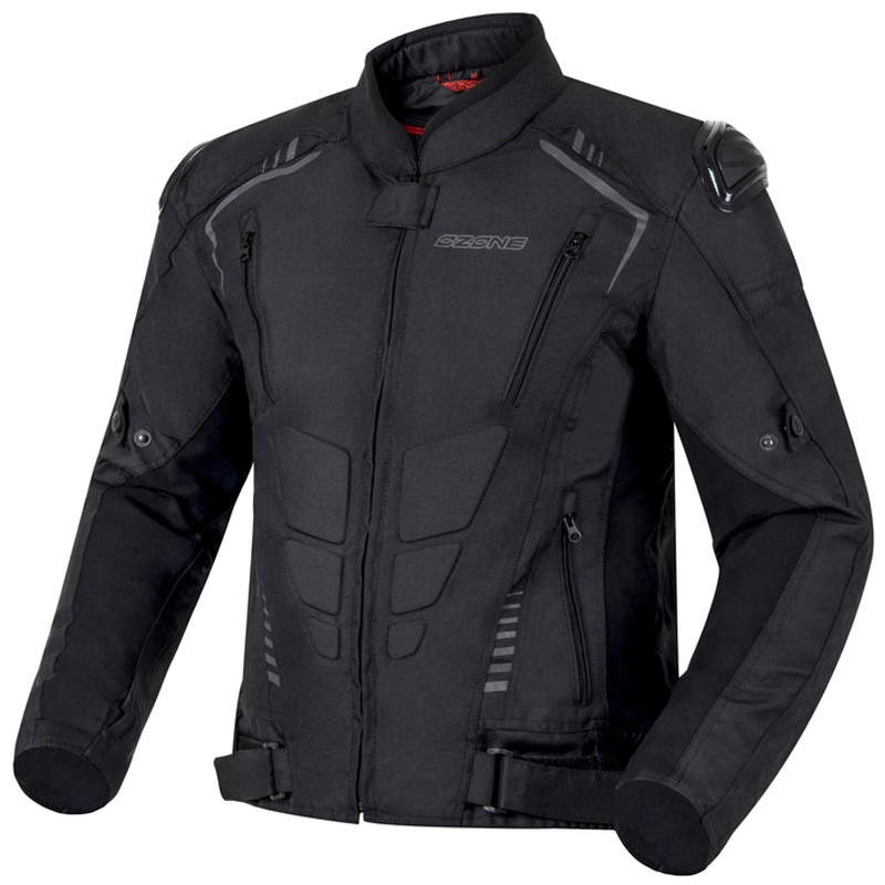 Chaqueta de moto Ozone Pulse negra y gris