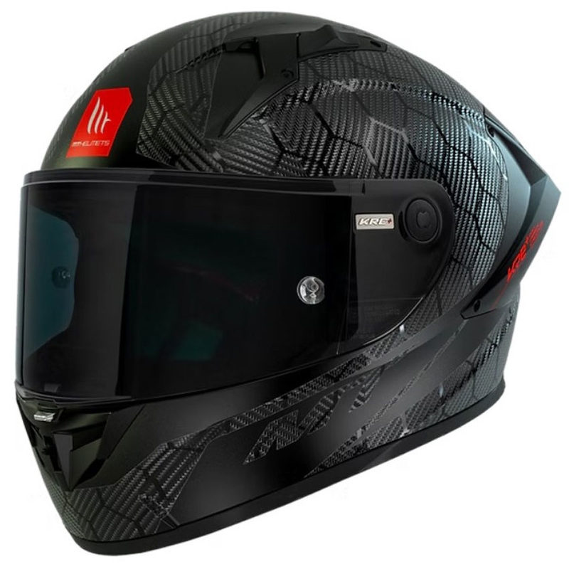 Casco integral de motocicleta MT KRE+ Carbon Solid A11 negro brillante