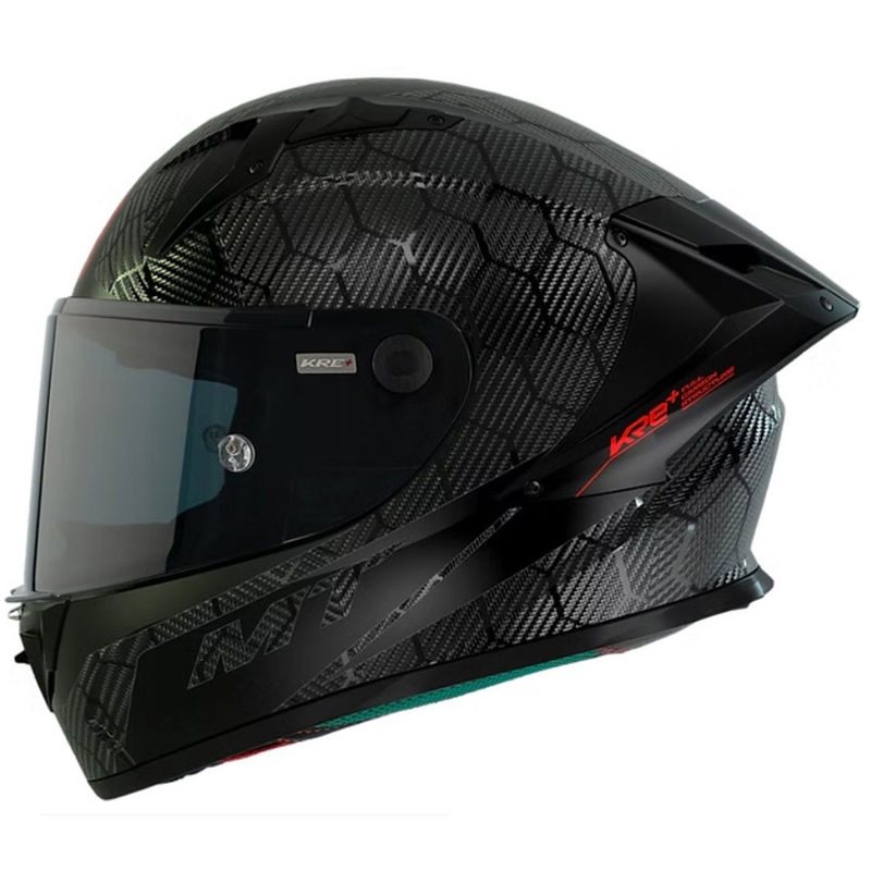 Casco integral de motocicleta MT KRE+ Carbon Solid A11 negro brillante
