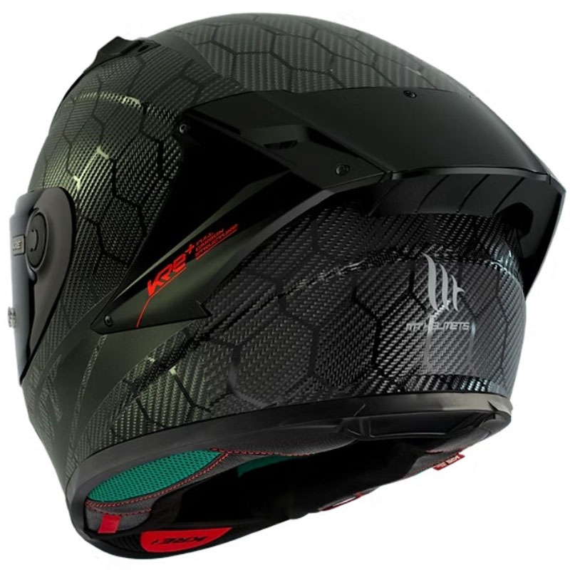 Casco integral de motocicleta MT KRE+ Carbon Solid A11 negro brillante
