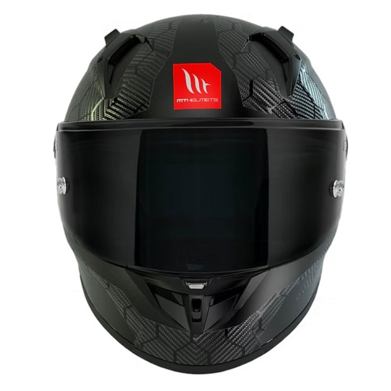 Casco integral de motocicleta MT KRE+ Carbon Solid A11 negro brillante
