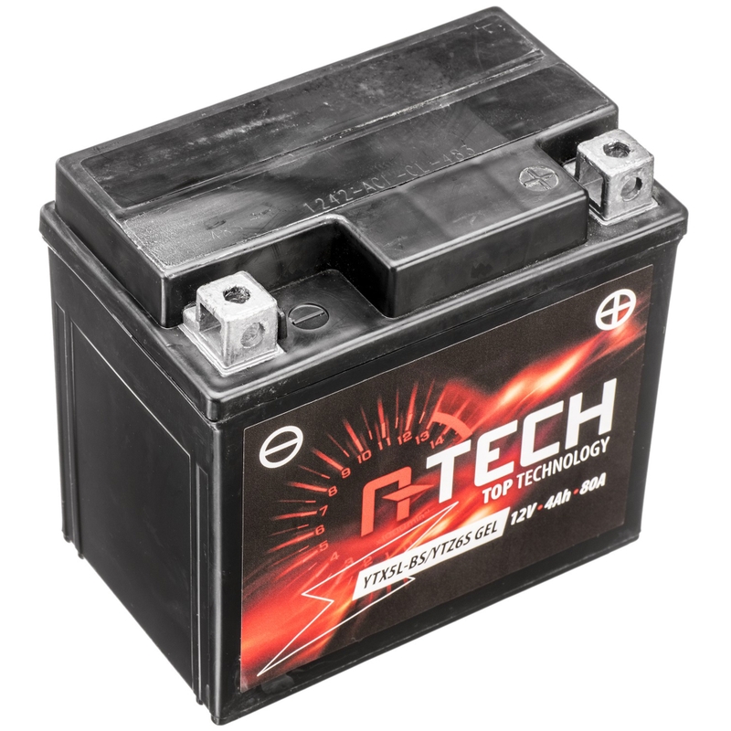 Batería de gel A-TECH 12V, YTX5L-BS/YTZ6S, 4Ah, 80A, sin mantenimiento