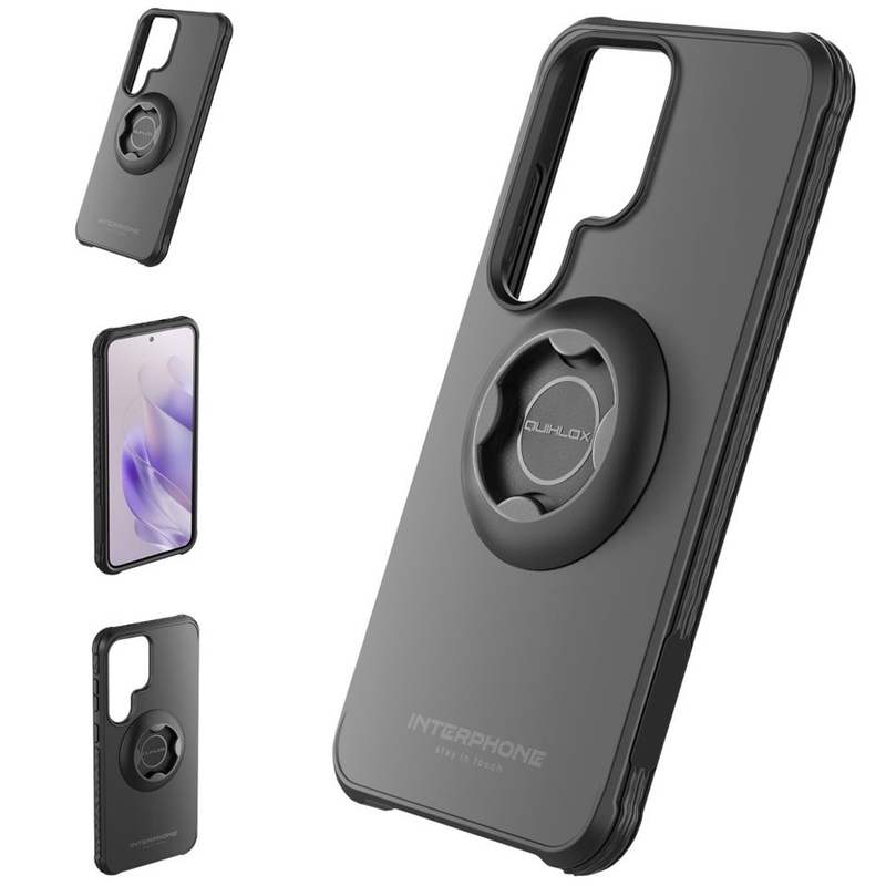 Funda protectora Interphone QUIKLOX Tetraforce para Samsung Galaxy S25 Ultra negra