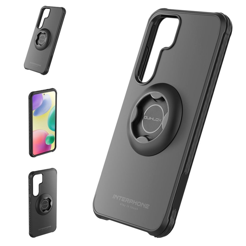 Funda protectora Interphone QUIKLOX Tetraforce para Samsung Galaxy S25 Plus negra