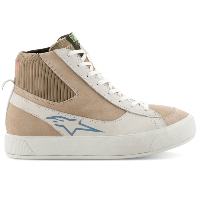 Botas de moto Alpinestars Stella Stated Podium para mujer, color blanco y gris claro