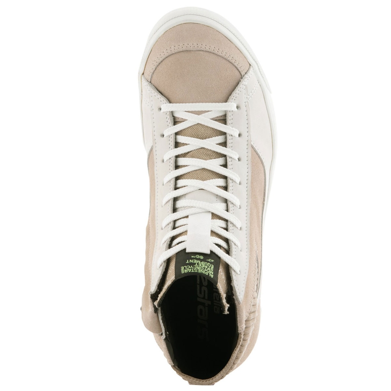 Botas de moto Alpinestars Stella Stated Podium para mujer, color blanco y gris claro