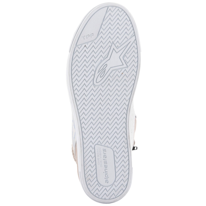 Botas de moto Alpinestars Stella Stated Podium para mujer, color blanco y gris claro