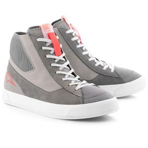 Botas de moto Alpinestars Stated gris claro-rojo fluorescente-blanco