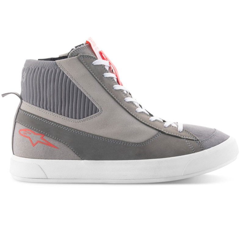Botas de moto Alpinestars Stated gris claro-rojo fluorescente-blanco