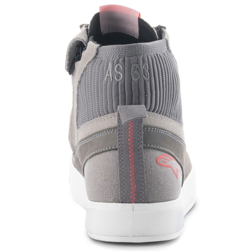 Botas de moto Alpinestars Stated gris claro-rojo fluorescente-blanco