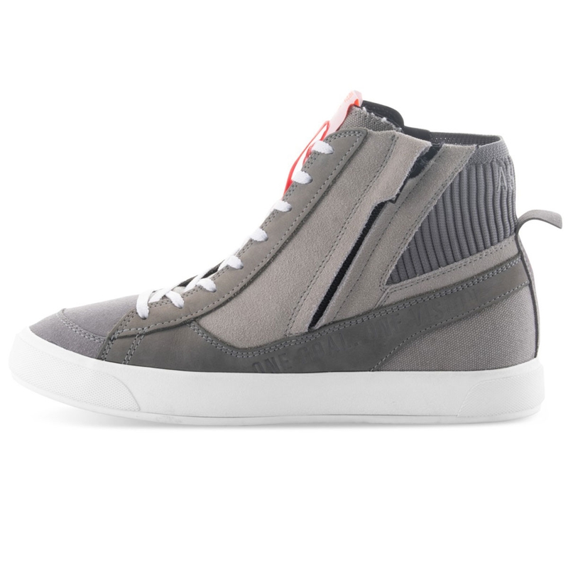 Botas de moto Alpinestars Stated gris claro-rojo fluorescente-blanco
