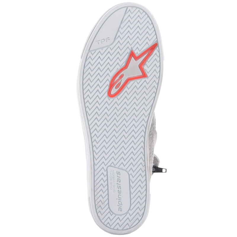 Botas de moto Alpinestars Stated gris claro-rojo fluorescente-blanco