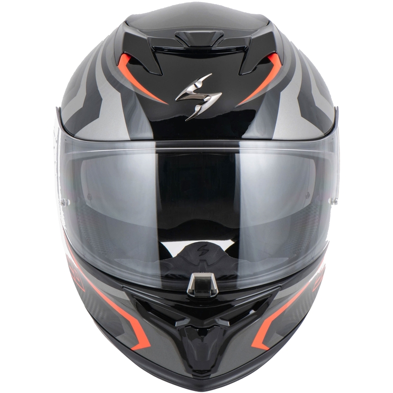 Casco integral de moto Scorpion EXO-520 EVO AIR TERRA negro-plata-rojo liquidación