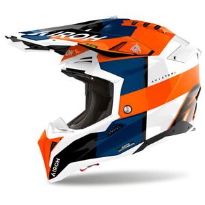 Casco de motocross Airoh Aviator 3 Monarch naranja brillante